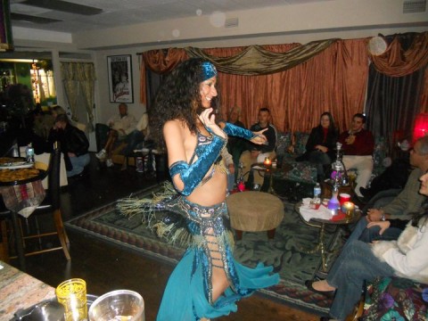 Belly-dancing shows delight the crowds on certain nights at Casablanca.