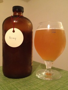 A 32-ounce growler of Rapp Brewing Co. Lichtenheiner. (Staff photo / Alan Shaw)