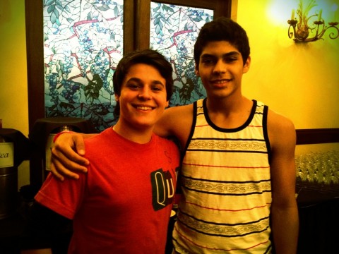 Austin Hampson (L) played the "Skater" and Matt Almeida played the "Jock" in a poetic performance titled "To This Day."