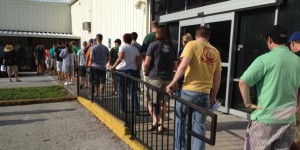 The 20 or so people ahead of Kat in line at El Catador day. STAFF PHOTO / KAT DOW