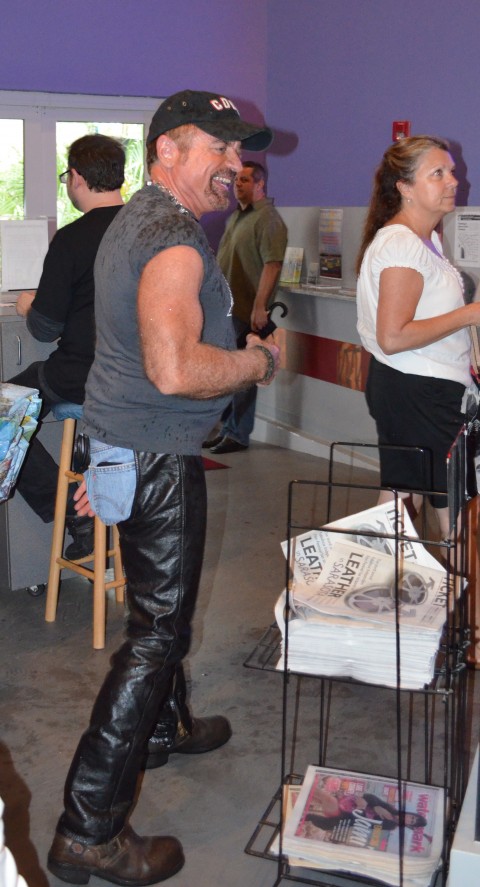 Someone's already prepared for Saturday night's "Leather and Lace" afterparty.