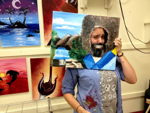 Our esteemed instructor Bob Ross -- oh wait, that's Chelsey Curtin.
