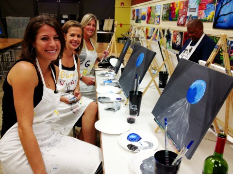 These ladies are all Painting with a Twist enthusiasts. After my initial experience, I can see how it becomes addicting.