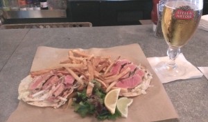 Central Cafe Fish Tacos with Stella Artois
