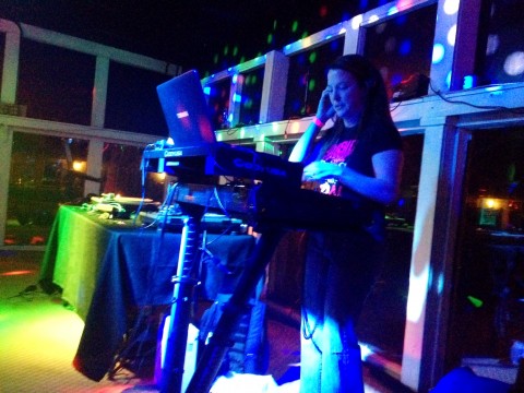 Ms Chevious, part of the Dirty Brown Productions crew, cuts through the smoke with heavy bass.