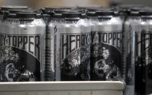 Cans of Heady Topper roll off the line at the Alchemist Cannery in Waterbury, Vt., in September. (AP archive)