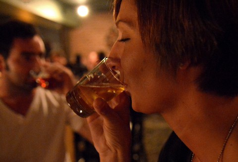Drinking beer at Darwin's on 4th. (Staff photo / Thomas Bender)