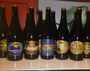 The five El Catador Club bottles: Forgotten Island, Good Gourd Almighty, Illuminating the Path, Don Gavino's Big Guava, and Double Barrel Hunahpu's.