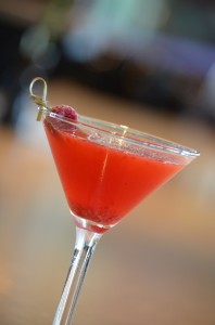 Raspberry Fizz Martini at Fins.